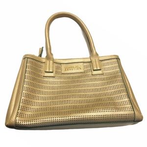 KENNETH COLE REACTION GOLD TEAL SATCHEL